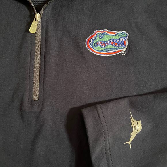 Tommy Bahama Florida Gators Hoodie M IslandZone Navy 1/4 Zip Pullover Sweatshirt - Picture 6 of 8